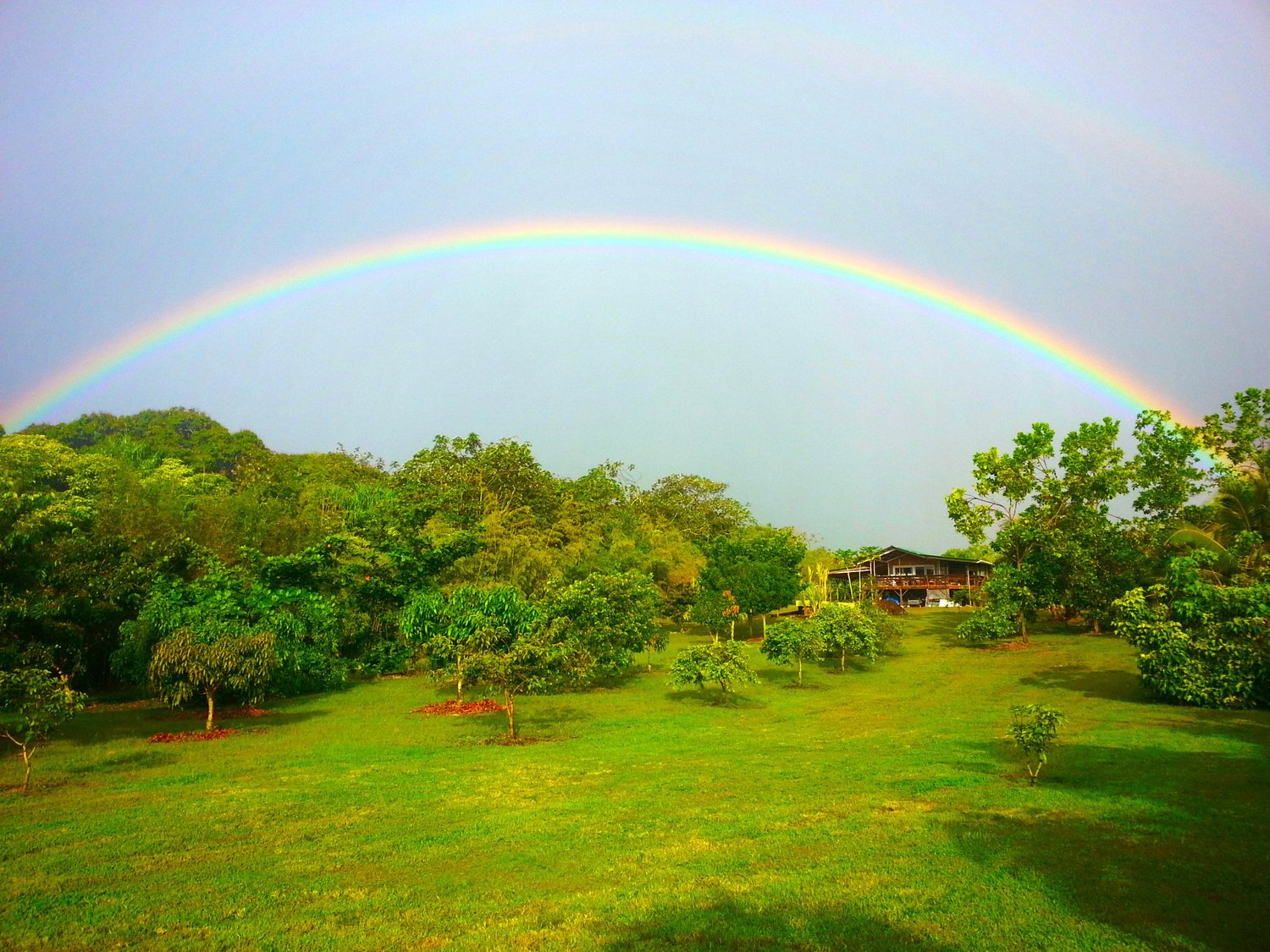 A rainbow above KMEC's orchard and retreat grounds